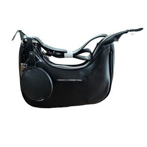 French Connection Shoulder Bag Womens Black Sarina Crossbody Coin Pouch FC925107